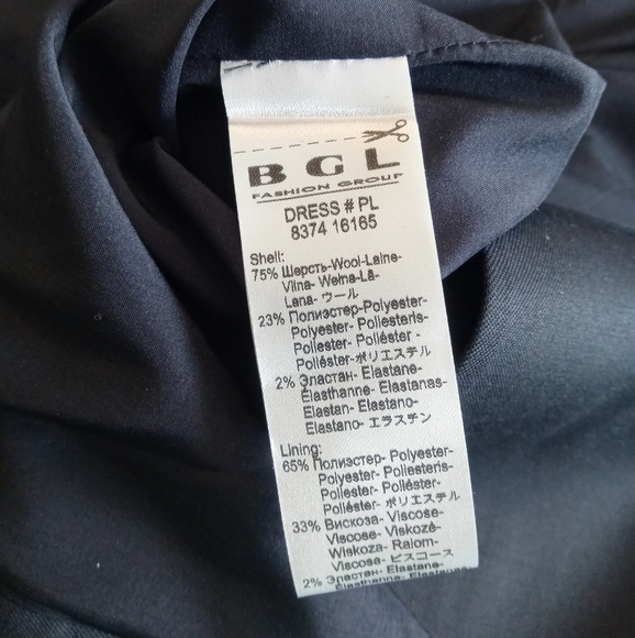 GBL Navy Gold Chain Belt Structured Blazer Dress Size 10 - Picture 8 of 10